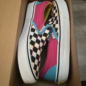 Multi color slip on vans